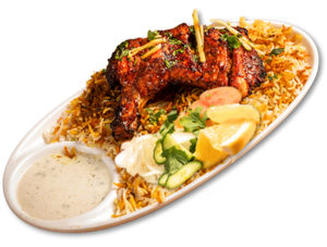 Chicken Tikka Leg Rice Platter